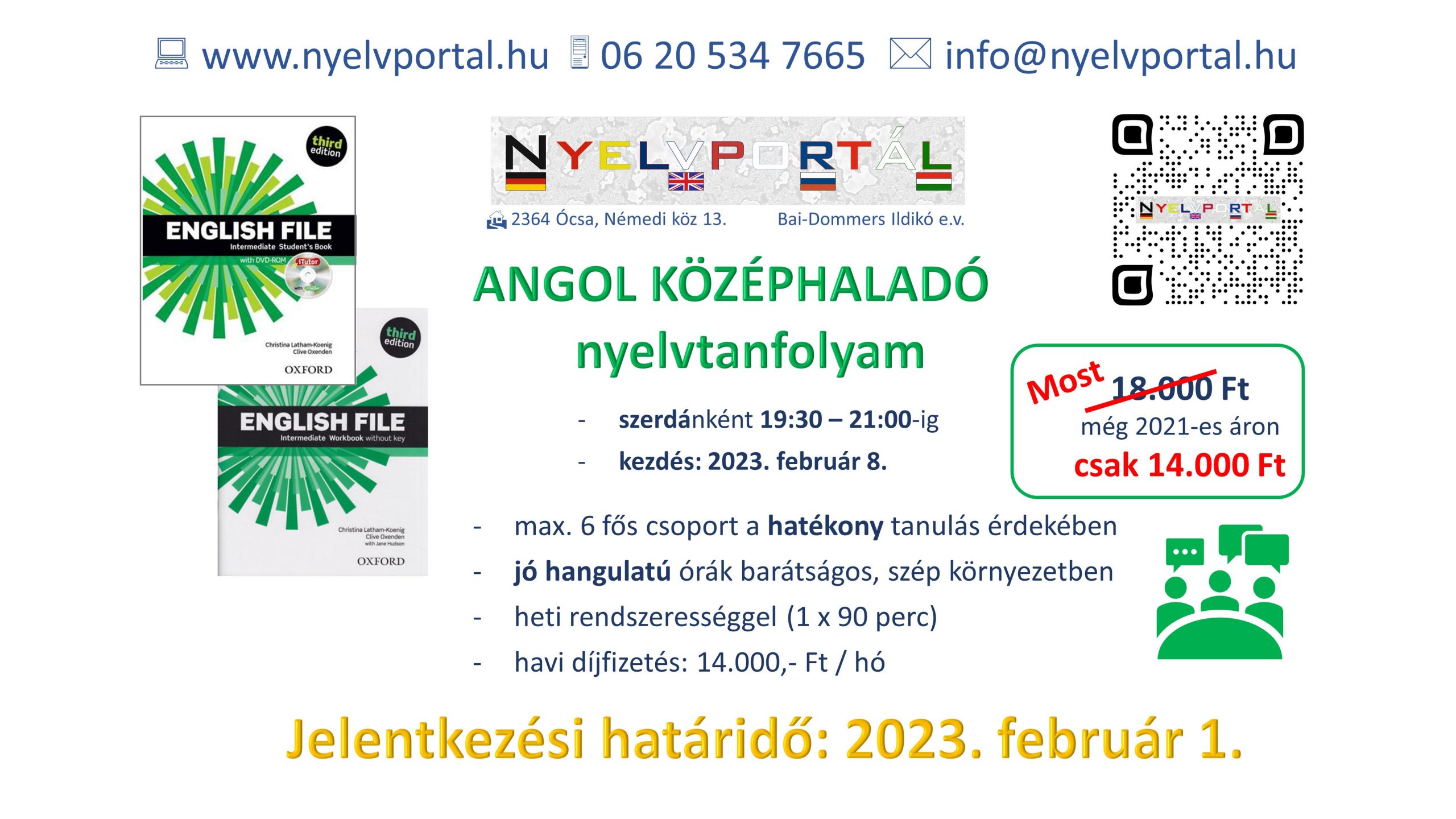 Angol középhaladó tanfolyam
